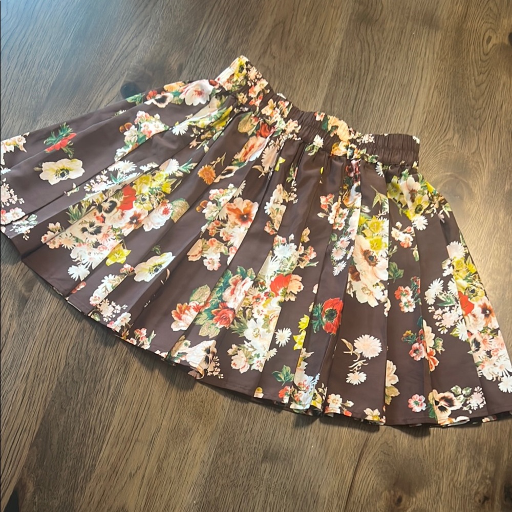 Princess Vera Wang Women’s Floral Brown Skirt Small